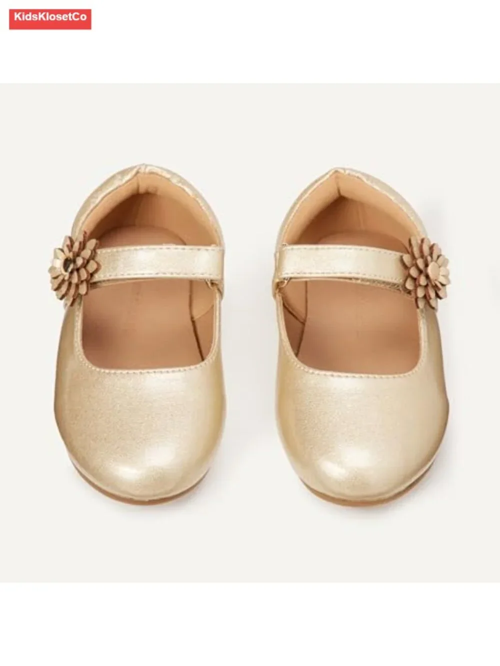 Girls' Mary Jane Flats - Faux Patent Leather, Hook & Loop Strap